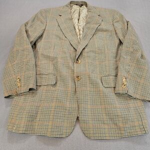 Vintage Paul Stuart Houndstooth Tweed Blazer Made in Canada Mens